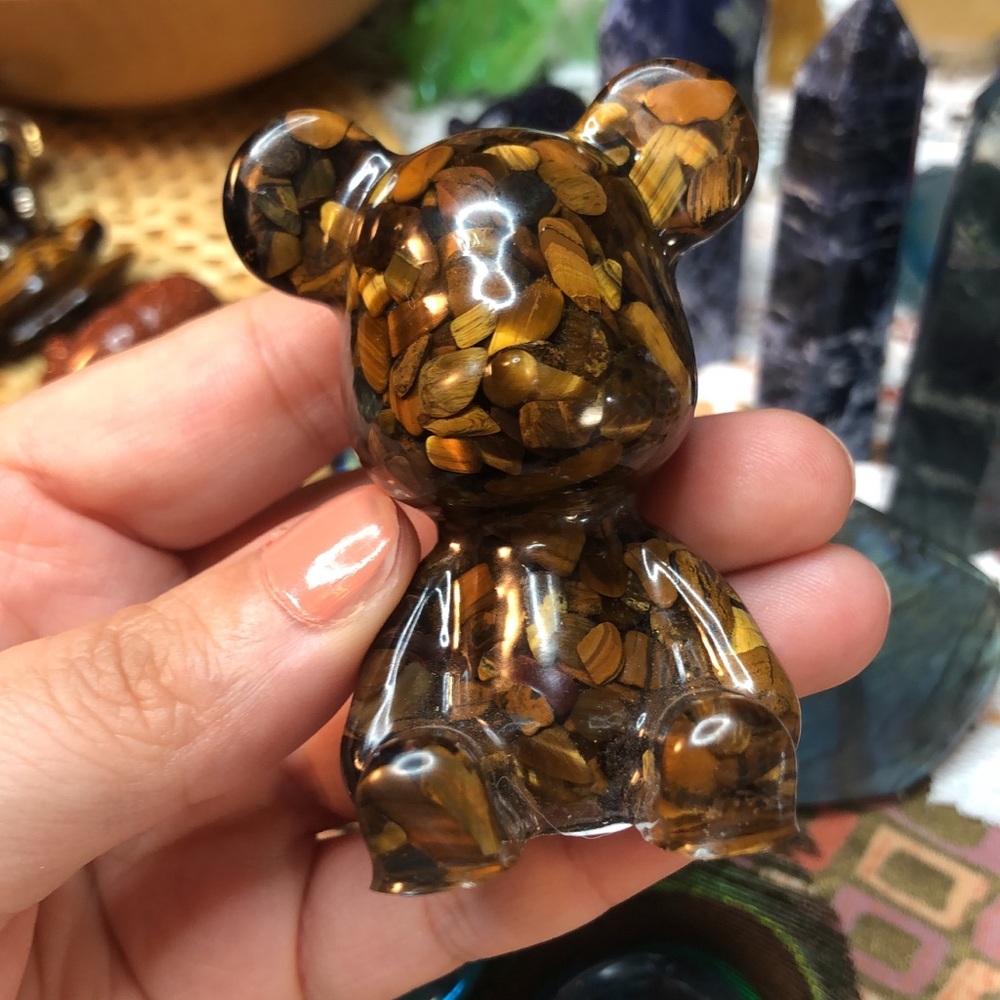 🐻Tigers Eye Resin Chip Bear🐻